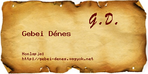 Gebei Dénes névjegykártya
